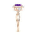 thumbnail image 3 of ANGARA Natural 1.15 Ct. Amethyst with Diamond Halo Ring in 14K Rose Gold for Women (Ring Size: 3), 3 of 10