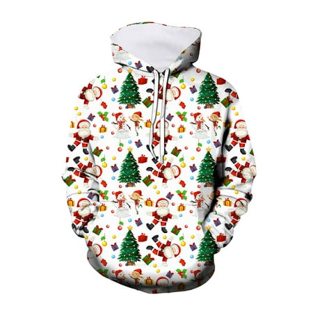 

KTMKH Hoodies for Girls Boys Letter Print Christmas Hooded Crew Neck Santa Hoodie 3d Digital Print Casual Cartoon Printed Pullover Hoodie With Pocket Sweatshirt for 13-14 Years