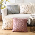 thumbnail image 5 of Soft Plush Faux Fur with Gold Stamping Feathers Pillowcase Square Cushion Covers for Living Room Bedroom, 5 of 6