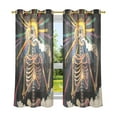 thumbnail image 6 of Yayeee Window Curtains Set of 2 for Living Room Light Filtering 63"x42", Colorful Skeleton Sun, 6 of 7