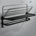 thumbnail image 3 of Estante de Organizador de toallero Soporte de pared plegable de 23 pulgadas para baño, dormitorio, baño con Construcción de metal Zulema Tendedero de baño, 3 of 8