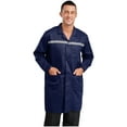 thumbnail image 2 of dPois Adult Unisex Wear Resistant Work Coat Long Lab Coat with Pockets Dustproof Workwear Navy Blue 3XL/大号, 2 of 6