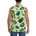 thumbnail image 4 of Lsque Green Avocado Print Men's Cotton Blend Sleeveless Muscle Shirts (S-3XL)- Moisture Wicking, Odor Protection, UPF 30+,3X-Large, 4 of 8