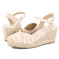 thumbnail image 6 of Pennysue Women's Espadrilles Wedge Sandals Nude Braid Platform Ankle Strap Sandals Size 9M, 6 of 8