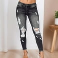 thumbnail image 4 of Jeans for Women 2025 Y2K Casual Ripped Distressed Skinny Cropped Denim Jean Pants Womens Jeans Trousers, 4 of 5