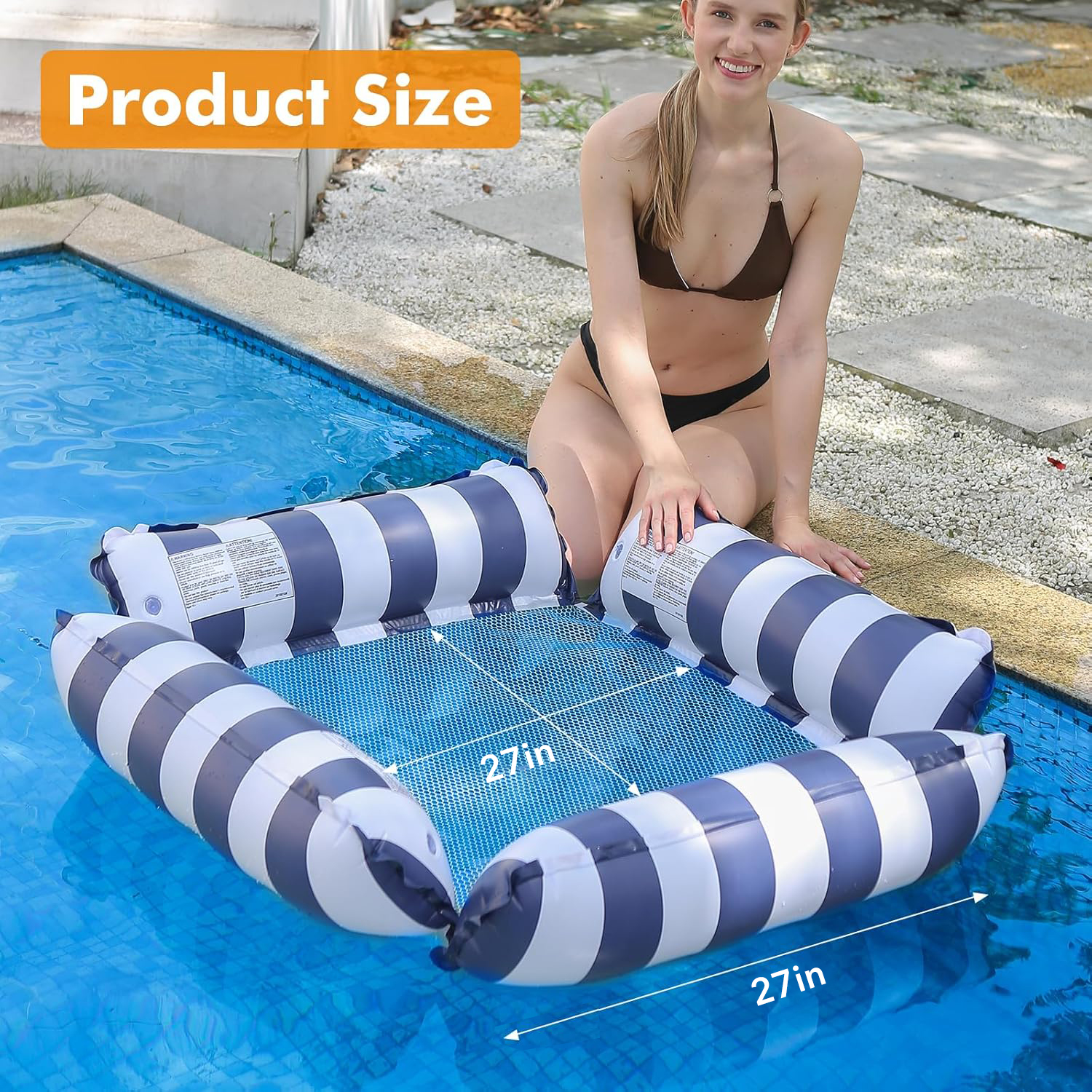 BN-LINK 4-in-1 Inflatable Pool Float Hammock, 2-Pack photo 4