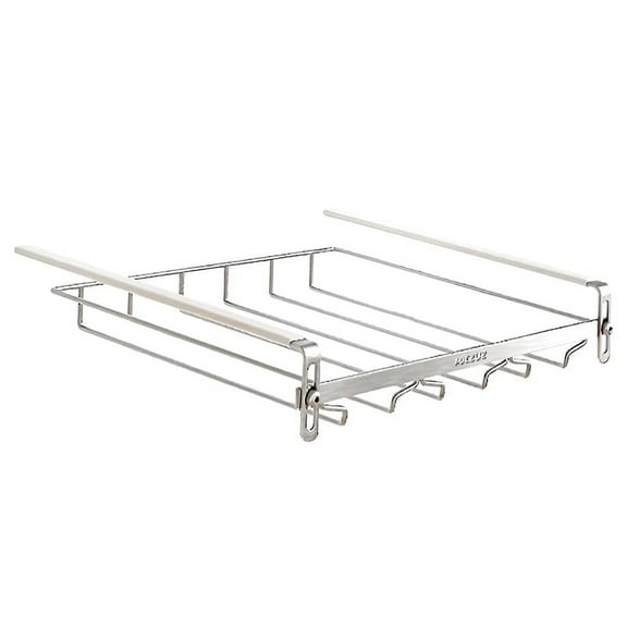 Adjustable Wine Glass Organizer, Hanging Metal Wine Glass Rack, Wine Glass Holder Under Cabinet No Drilling for Bar 34cm