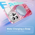 thumbnail image 5 of ELEHOLD Clear Case for iPhone 16 Pro, Full Body Rugged Case Built with Screen Protector,Soft TPU Bumper Gradient Feather Design Case,Rose, 5 of 6