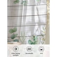 thumbnail image 6 of Sheer Curtains 108 Inches Long, Green Eucalyptus Leaves Semi Sheer Curtains Light Filtering Window Treatment, Daisy Summer Botanical Wooden Privacy Voile Drapes for Living Room Bedroom 52x108 Inch, 6 of 7