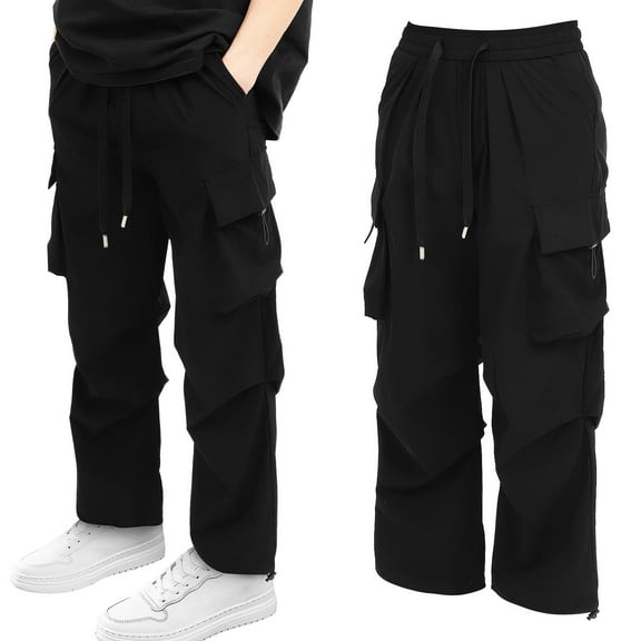Raindrops  Joggers With Pockets Loose Fit Cargo Pants Men and Women Black