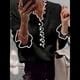 thumbnail image 4 of Suéter de Larga con Cuentas de Perlas para Mujer, Cuello en V, Ribete de Volantes, Jersey de Punto. Negro S, 4 of 7