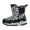 Grey, variant on Girls Boys Snow Boots Outdoor Warm Comfortable Non Slip Mid Calf Padded Small Big Kids Winter Thick sole Shoes Kids Ankle Booties Outdoor Walking(Grey,9-9.5 Years)