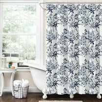 Lush Decor Blue/White Botanical Garden Floral Shower Curtain, 72" x 72"