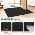 Black 2x14 Runners Rugs For Hallway Long Washable Runner Rug Woven Non ...