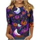 thumbnail image 2 of Ailaofu 3/4 Length Sleeve Women Tops Crew Neck Blouses Dressy Casual Summer T Shirts Loose Fit Business Work Clothes, 2 of 4