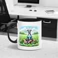 thumbnail image 2 of Happy Easter Hello Spring Italian Greyhound Playing Football 11oz Accent Two-tone Mug Greyhound Dog Lover Coffee Tea Cup - 13003, 2 of 5