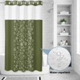 thumbnail image 2 of No Hook Shower Curtain, Japanese Shower Curtains for Bathroom with See Through Top Window, Green Rustic Retro Pastoral Floral Leaves Waterproof & Washable Bath Curtain Stand Up Stall 36"x72", 2 of 9