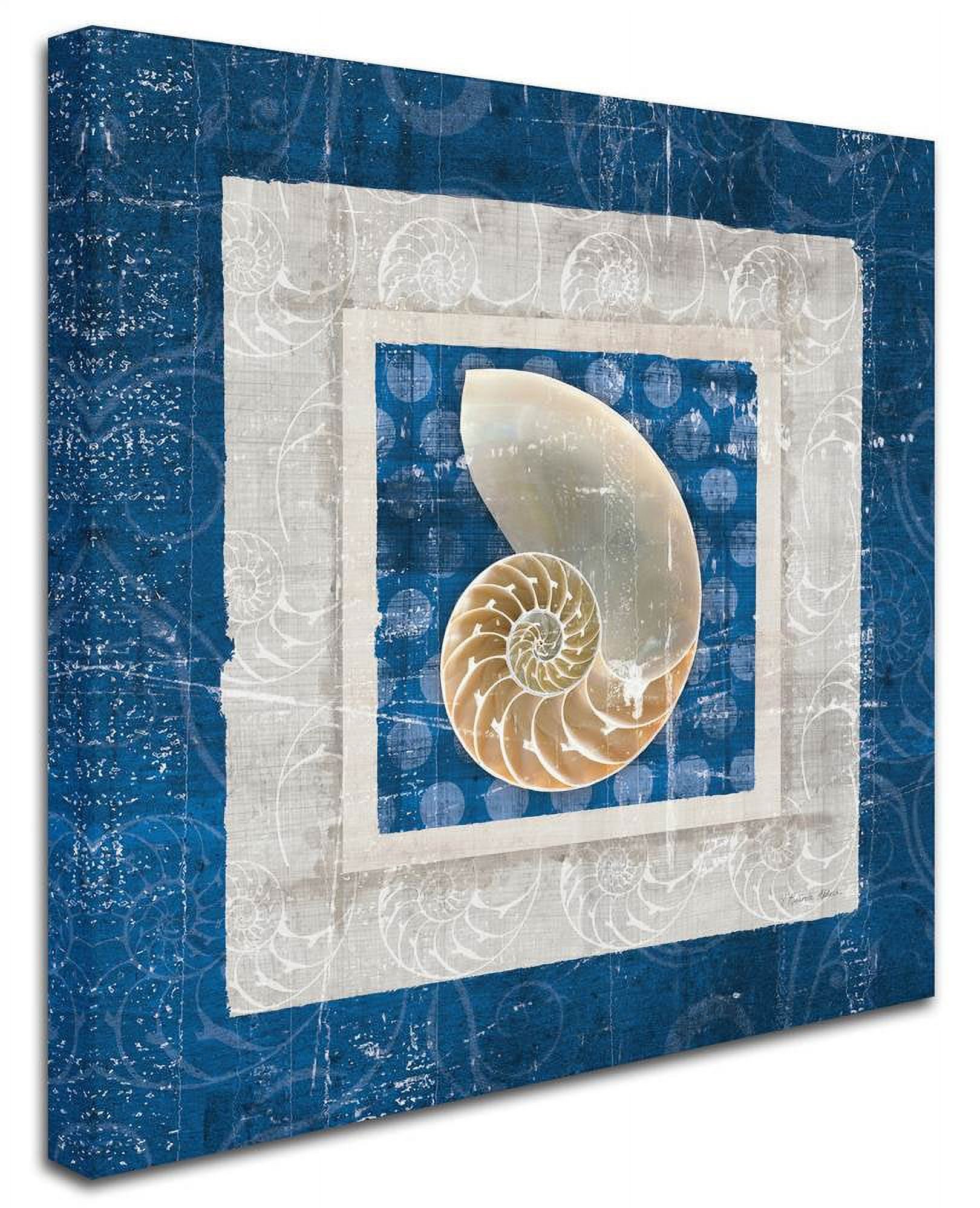 Trademark Fine Art "Sea Shell II on Blue" Canvas Art by Belinda Aldrich