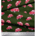 thumbnail image 3 of Soimoi Green Cotton Cambric Fabric Car Transport Print Fabric by the Yard 56 Inch Wide, 3 of 3