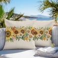 thumbnail image 2 of Outdoor Waterproof Pillow Covers Pack of 2, Summer Flowers Retro Starfish Conch Linen Texture Decorative Throw Pillowcases Cushion Covers for Garden Patio Tent Sofa Couch, 18x18 inch, 2 of 8