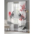 thumbnail image 4 of Pink Floral Sheer Curtains 84 Inch Length 2 Panels Set Window Treatments, Tree Mountain Retro Art Botanical Rod Pocket Semi Curtains for Living Room/Bedroom/Kitchen Décor, 104"W x 84"L, 4 of 7
