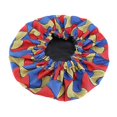 thumbnail image 2 of Bonnet Cap Floral Print African Style Satin Polyester Comfortable Hair Care Hat for Daily Wear, 2 of 8
