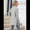 thumbnail image 4 of Camisas de Larga para Mujer, Blusas Túnica Casuales de Cuello Alto Gris L, 4 of 10