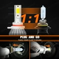 thumbnail image 3 of Fit for Ford edge 2011 2012 2013 2014  - 2PC 9012 LED Headlight Bulbs High / Low Beam 6500K Cool White 2pcs, 3 of 9