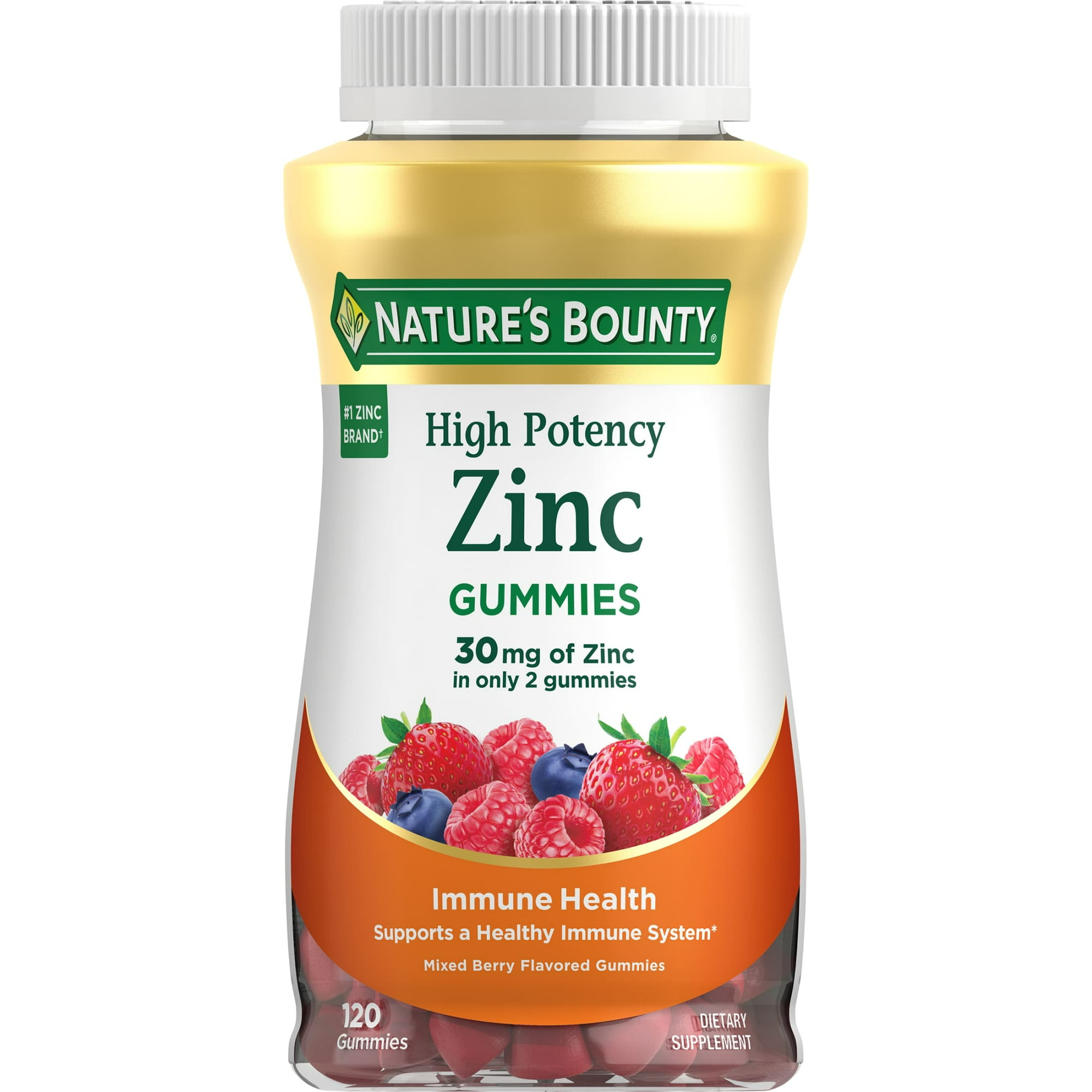 Nature’s Bounty Zinc Supplement, Immune Support Gummies, 30mg, 120 Ct