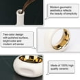thumbnail image 4 of YVTVY White and Gold Vase Ceramic White Vases Home Decor,Modern Minimalist Circle with Hole Decorative Vase, Hollow Ellipse Flower vases for Bookshelf, Fireplace Mantle, Centerpieces,Farmhouse,Rustic, 4 of 7