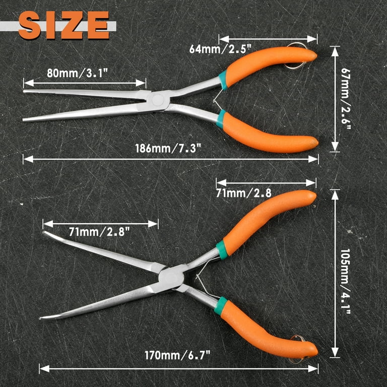 LEONTOOL 5-Inch Long Nose Pliers with Wire Cutter Long Needle Nose Pliers  for Jewelry Making Serrated Jaws Small Chain Nose Pliers Jewelry Making  Supplies for Bending Small Object Gripping 