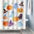 thumbnail image 4 of Tchckioa Halloween Shower Curtain,Privacy Protection Hooks Bath Curtain for Bathtub Decor,72x72,Blue White, 4 of 8