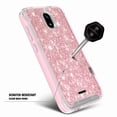 thumbnail image 3 of For BLU Wiko Ride Case, AT&T Radiant Core/Cricket Icon with Built-in Screen Protector, Nagebee Full-Body Protective Rugged Bumper Cover, Shockproof Durable Case (Pink Glitter), 3 of 5