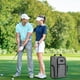 thumbnail image 5 of Golf Shoe Bag Oxford Fabric | Breathable Dustproof Sports Shoe Storage | Separate Compartments | Portable Handle | Sturdy Zippers | 14x9.4x6in | 1pc | Black Gray Hot Pink, 5 of 6
