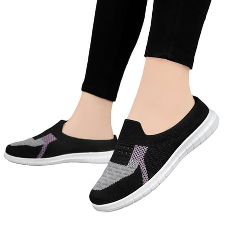 Dakaela Slip on Mules Clogs for Womens Light Open Back Comfort Walking Shoes Mesh Slippers Purple 8.5