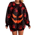thumbnail image 6 of Duqingm Halloween Shirts for Women 2026 Novelty Funny Print Gothic Tshirts Long Sleeve Crewneck Tops,XL, 6 of 7