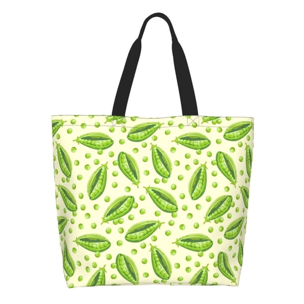 Disketp Green Peas Bolsa Tote Estampada para Mujer, Bolso de Hombro y de Mano para Compras y Viajes