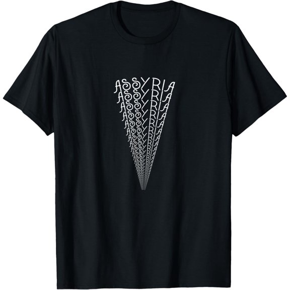 Assyria Spotlight Word Art - Unique Assyrian Souvenir T-Shirt men and women can wear, black, white, gifts