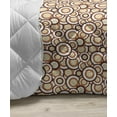 thumbnail image 3 of Yellow Brown Down Alternative Comforter, Top View Illustration of Round Daisy Flowers, Microfiber Quilt for All Season, 5 Sizes, Amber Dark Yellow, by Ambesonne, 3 of 3