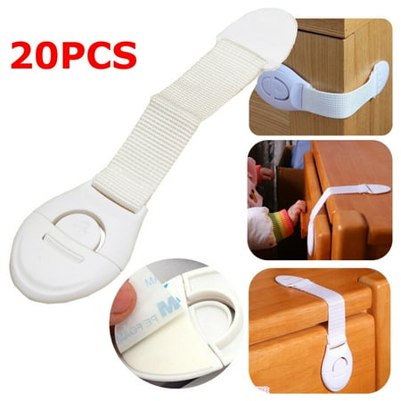 20Packs/2 Packs Portable Multi-functional Adhesive Safety Locks Latches Baby Infant Child Kids Proof Door Cupboard Cabinet Fridge Drawer Safety Locks
