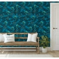 thumbnail image 5 of S4Sassy Tropical Blossom Wallpaper - Blue Wall Covering, 25" x 120" Self-Adhesive Textured Vinyl Walls Paper, Decorative Wall Wrap, Easy DIY Walls Covering For Bedroom, Living Room, Living Space, 5 of 9