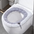 thumbnail image 5 of sruoe Toilet Seat Covers, Padded Toilet Seat Covers, Soft Warmer Toilet Seat, Toilet Seat Covers Washable, Fits Most Size Toilet Seat for Bathroom, Gray, 5 of 7