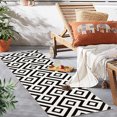 thumbnail image 2 of Hasoo Geometric Diamond Indoor Non-Slip Stain Resistant Area Rug, 2' x 6', Black, 2 of 6