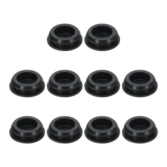 10pcs Hole Plug 11/16 Inch (17mm) Button Plugs Fit for 15mm Hole, Snap in Locking Hole Tube Plug Gel, Black