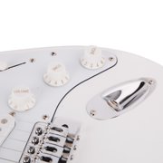 39 ST Electric Guitar for Music Lover, Rosewood Fingerboard, with Accessories Pack, Carry Bag and Shoulder Strap, Right Handed Guitar for Beginner and Intermediate Performer (White)