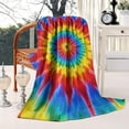 thumbnail image 2 of Colorful Rainbow Tie Dye Spiral Pattern Blanket,Comfortable Soft Lamb Wool Throw Blanket,All Season,Warm Lightweight Blankets for Sofa Bed Couch Living Room Chair,50"x60", 2 of 4