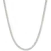 Luxury Chain Co. 3.8mm Italian Curb Chain Sterling Silver Necklace for Women and Men, 22-Inch