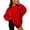 Red #023, variant on Women's Oversized Crewneck Sweatshirt with Drop Shoulders and Ribbed Cuffs Solid Color Casual Top, S-2XL