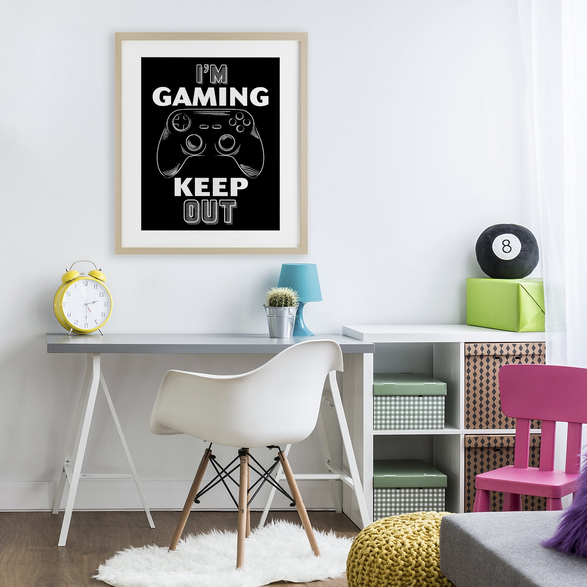 Stupell Industries I'm Gaming Keep Out Birch Framed Print Under Glass, design by Marcus Prime