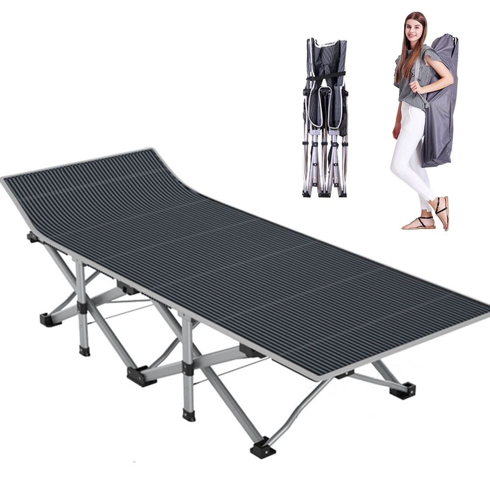 MOPHOTO Folding Camping Cots for Adults, Double Layer 1200D Folding Camping Bed Portable, Heavy